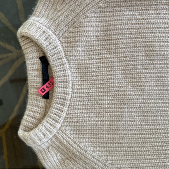 Jenni Kayne Fisherman’s Sweater in Oatmeal Cashmere 100% in XS - Picture 4 of 9